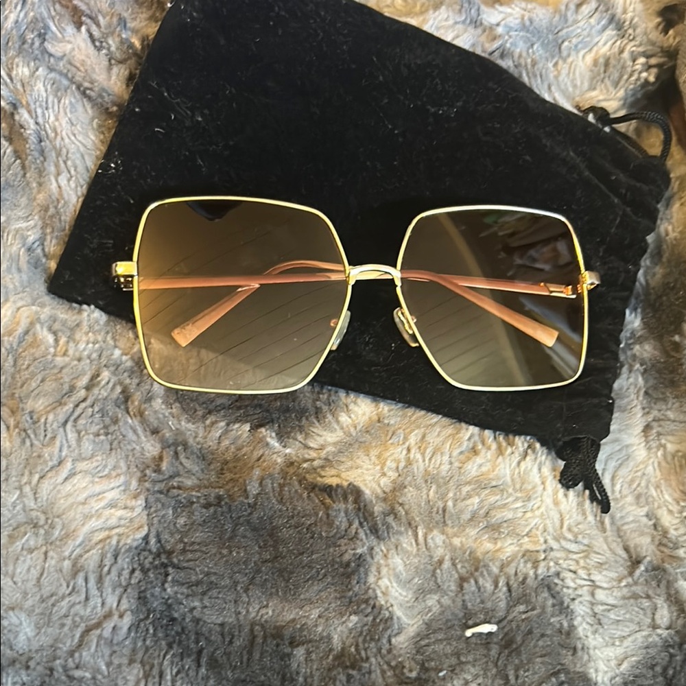 ASOS Gold Brown Square Sunglasses Retro Style